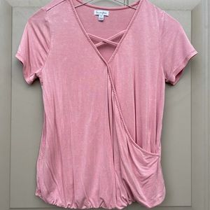Love, Fire Pink Crossover Blouse